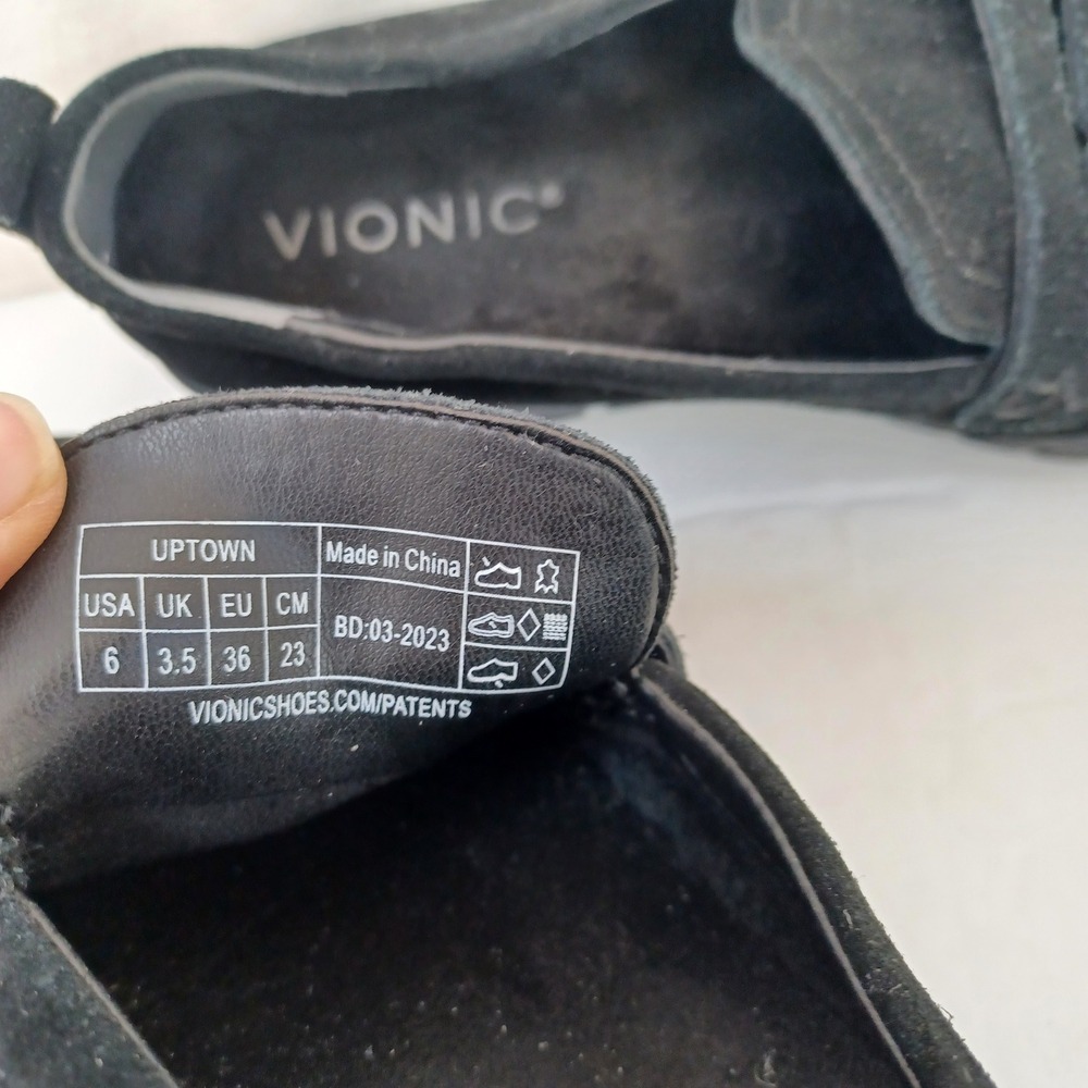 Vionic Uptown Black Suede Loafer Slip On Shoes Women Size 6 - Picture 6 of 14